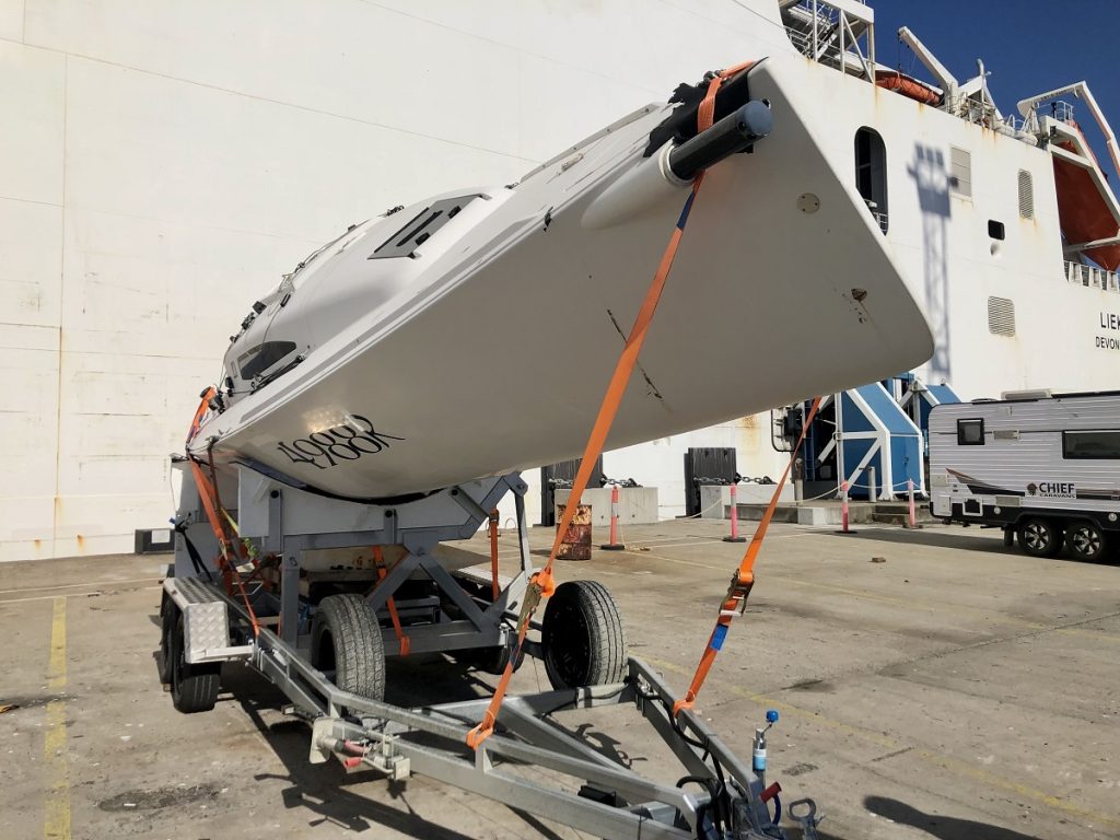 Deviljsh on trailer and ready to leave - photo courtesy Dermot Crean